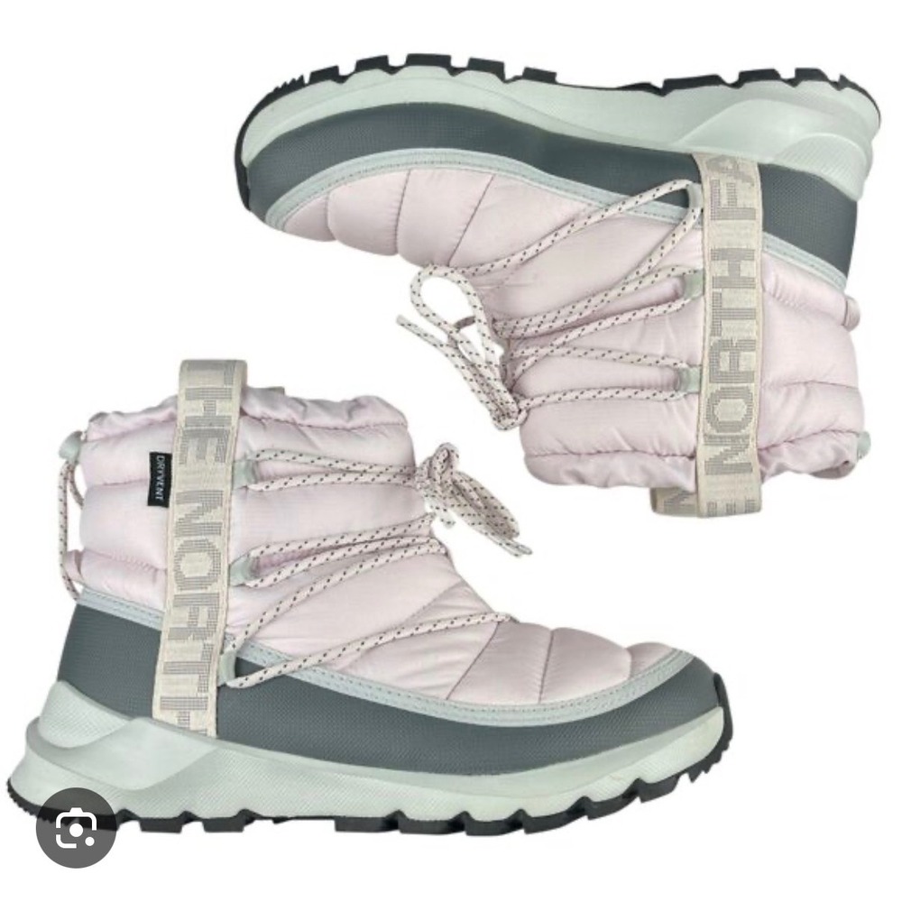 The North Face Thermoball Lace Up Luxe Pink Grey Winter Boots NF0A5LWD Womens 11